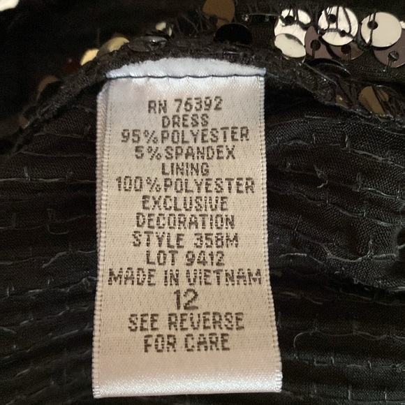 SEXY SEQUINED BLACK DRESS by Olivia Matthews  size 12 NWOT - Picture 10 of 12